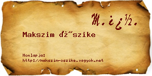 Makszim Őszike névjegykártya